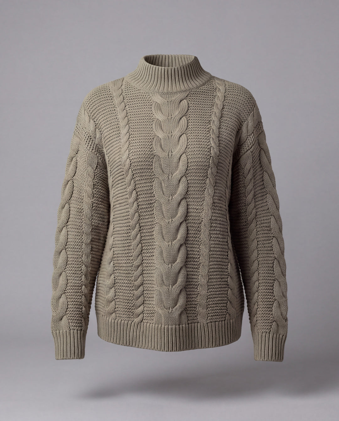 Oversized Cable-Knit Jumper - Olive