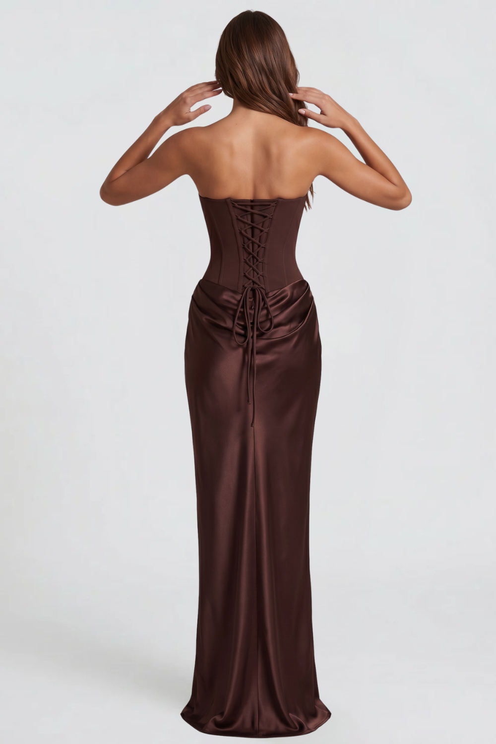 Strapless Satin Wedding Guest Dress - view 4