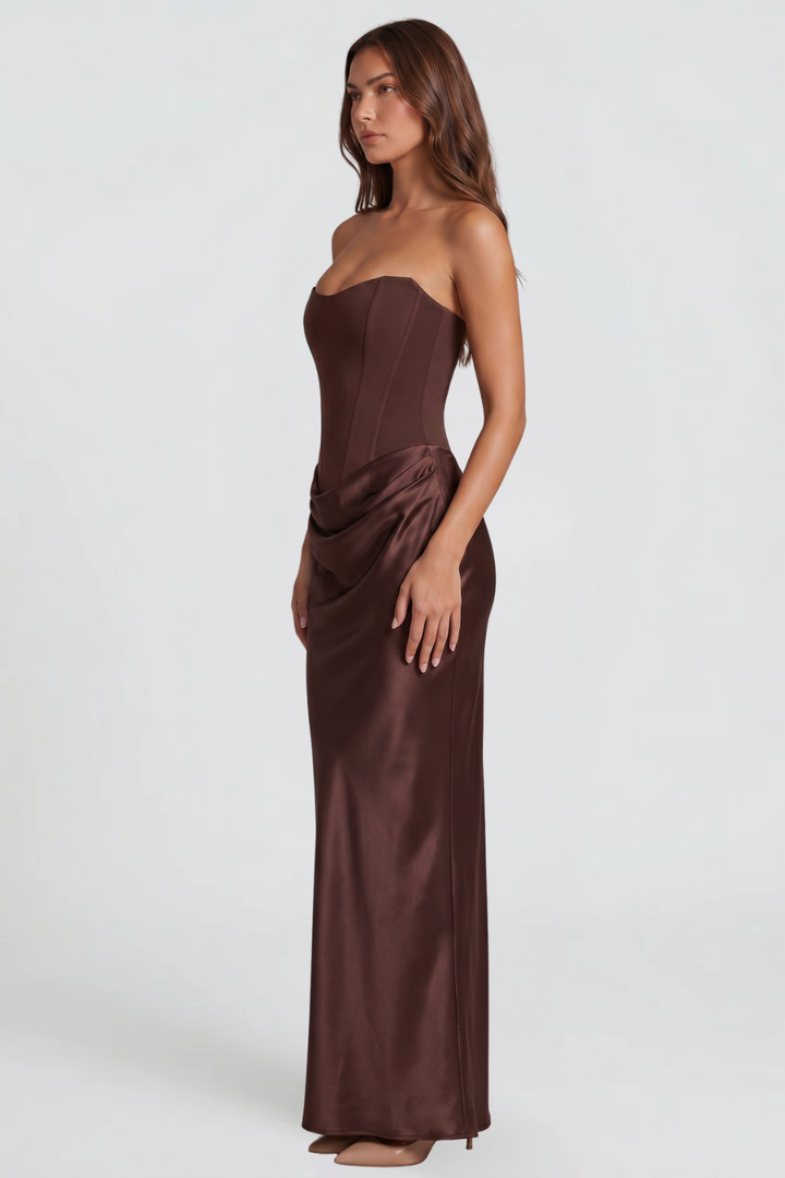 Strapless Satin Wedding Guest Dress - view 3