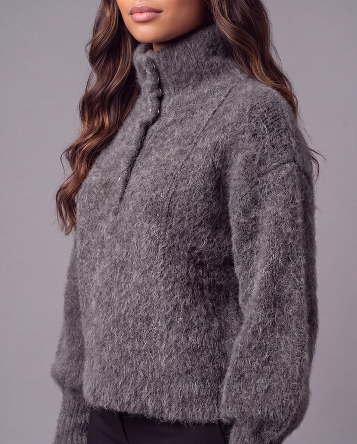 MATILDA HIGH NECK SWEATER CHARCOAL