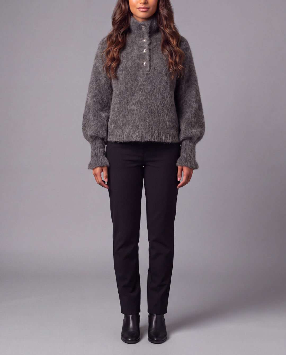 MATILDA HIGH NECK SWEATER CHARCOAL