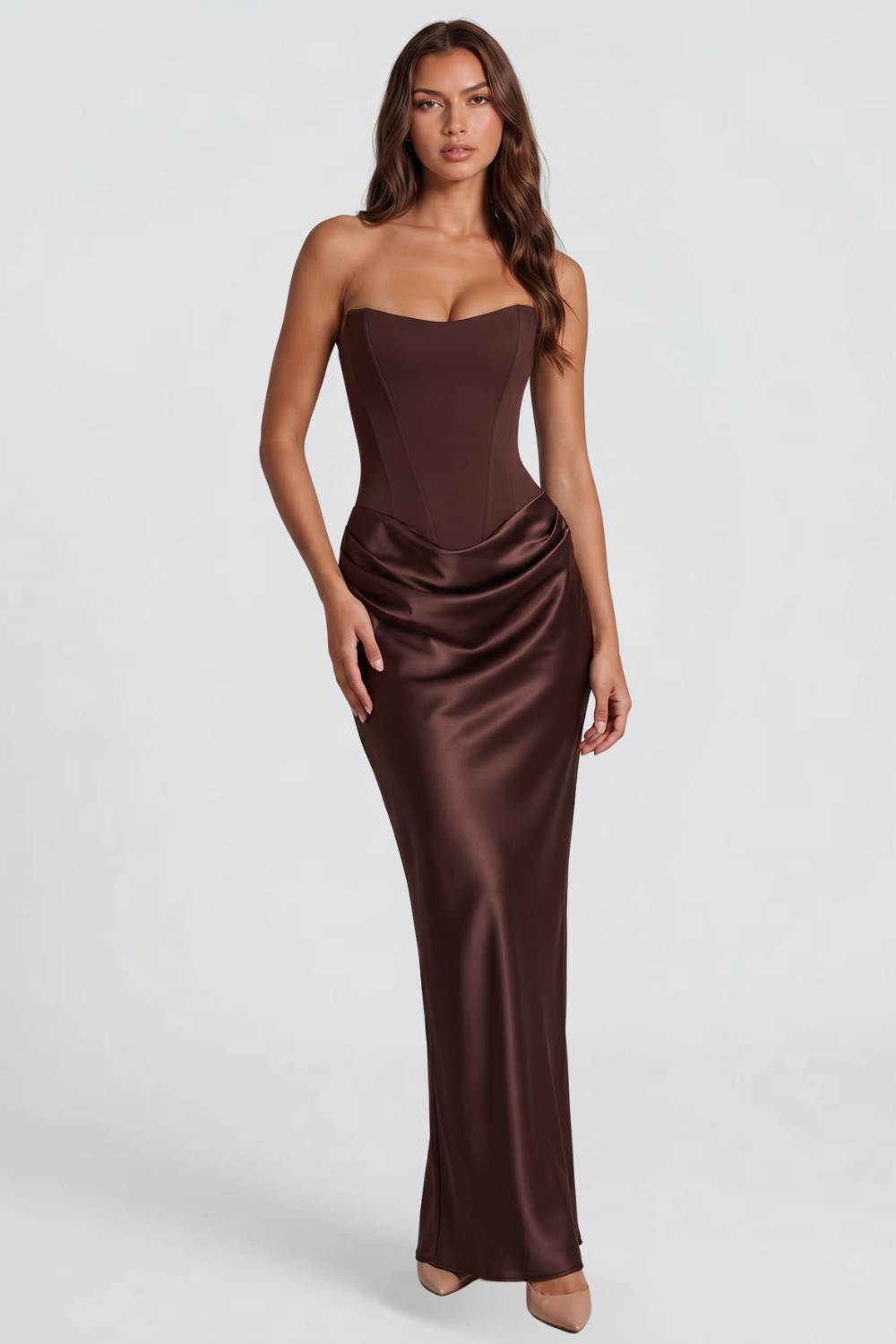 Strapless Satin Wedding Guest Dress - view 1