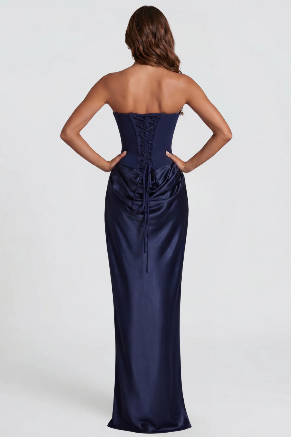 Strapless Satin Wedding Guest Dress - view 8