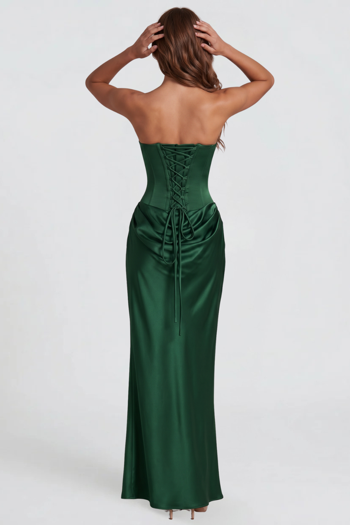 Strapless Satin Wedding Guest Dress - view 16