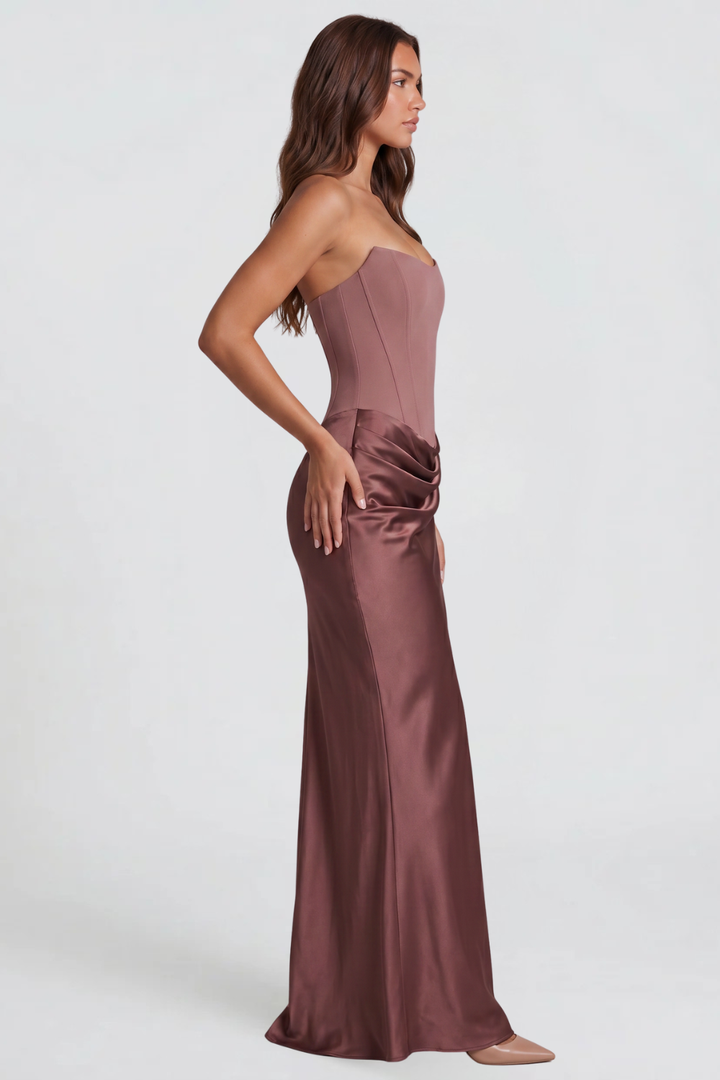 Strapless Satin Wedding Guest Dress - view 11