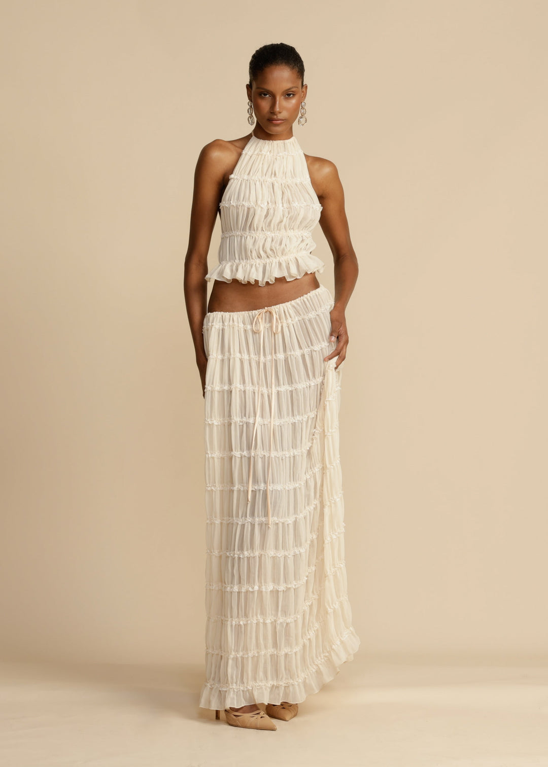 Delina Ruffle Two-Piece Set