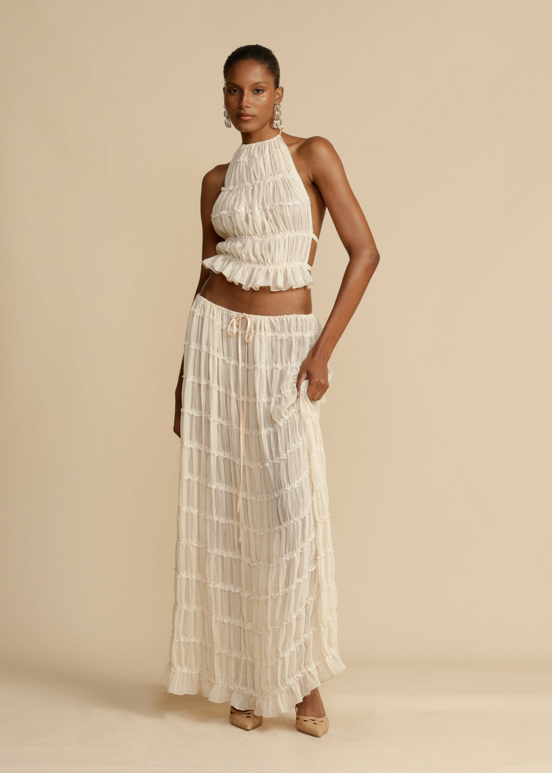 Delina Ruffle Two-Piece Set