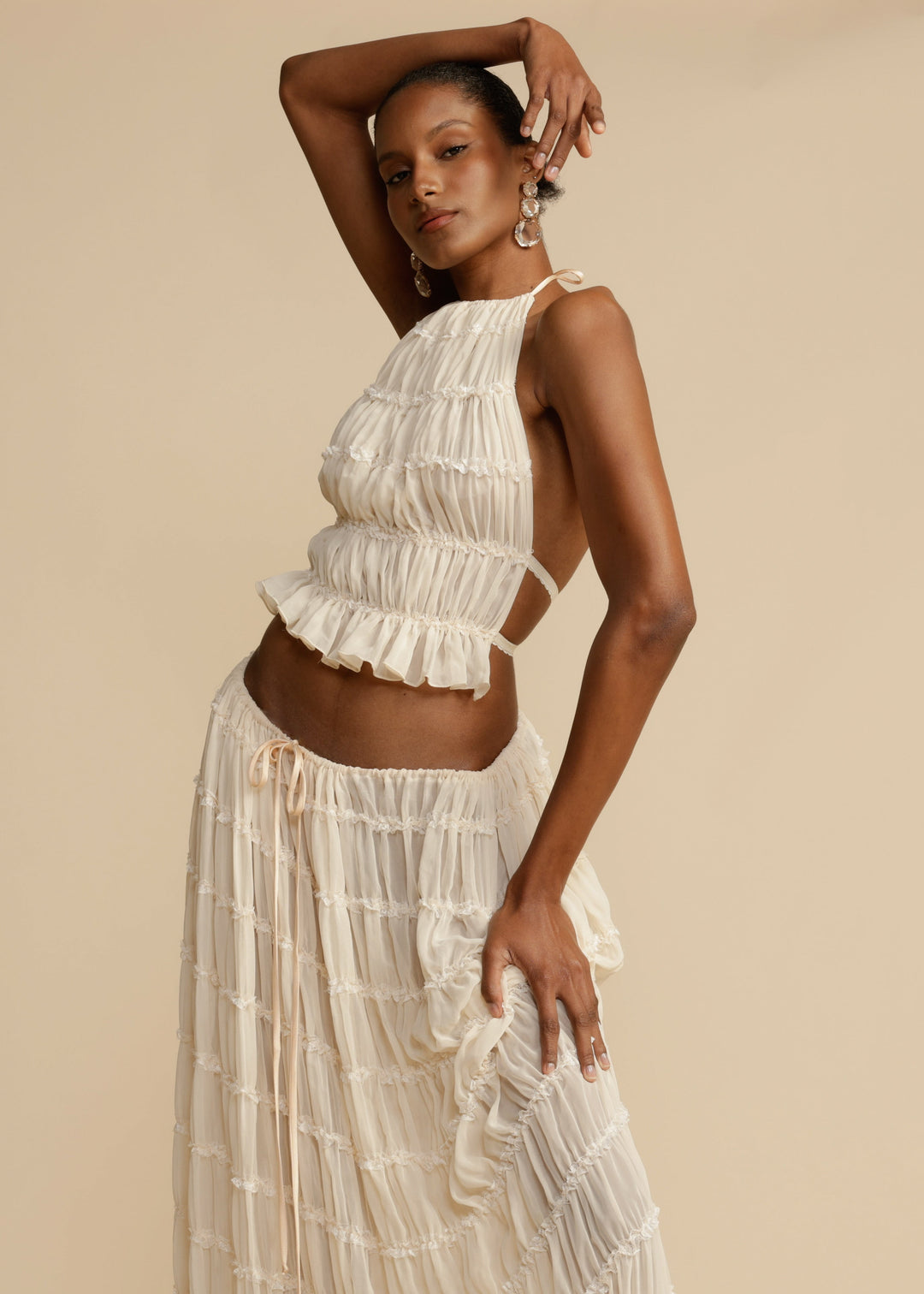 Delina Ruffle Two-Piece Set