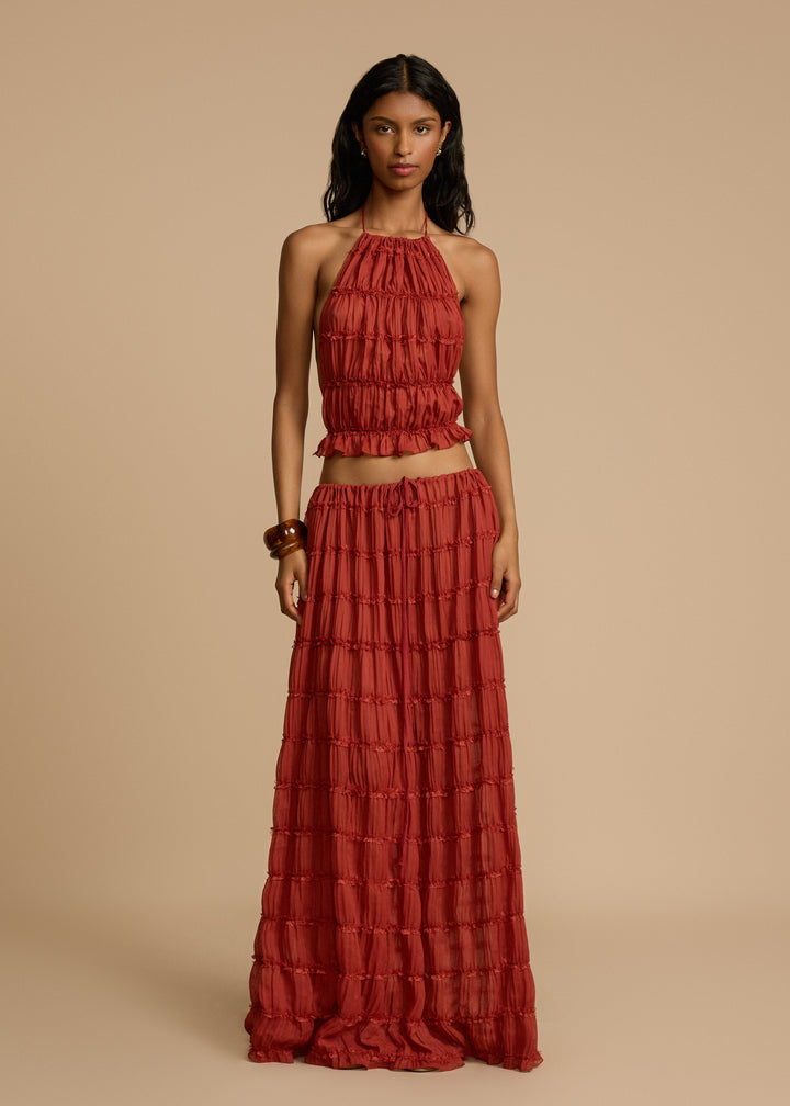 Delina Ruffle Two-Piece Set