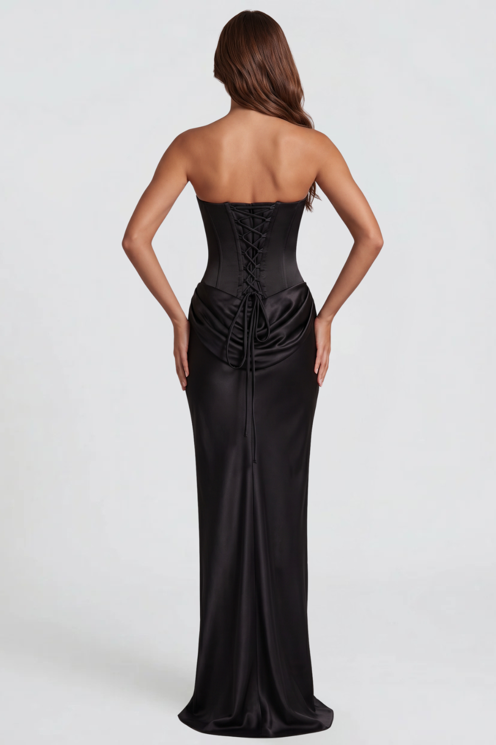 Strapless Satin Wedding Guest Dress - view 20