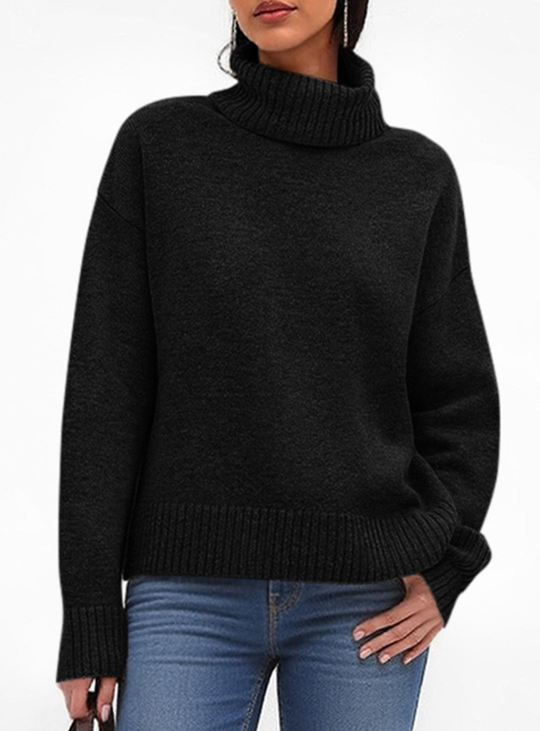 PRETTYGARDEN Womens Turtleneck Long Sleeve Sweater Fall Trendy Loose Fit Casual Tops Chunky Knit Pullover Sweaters