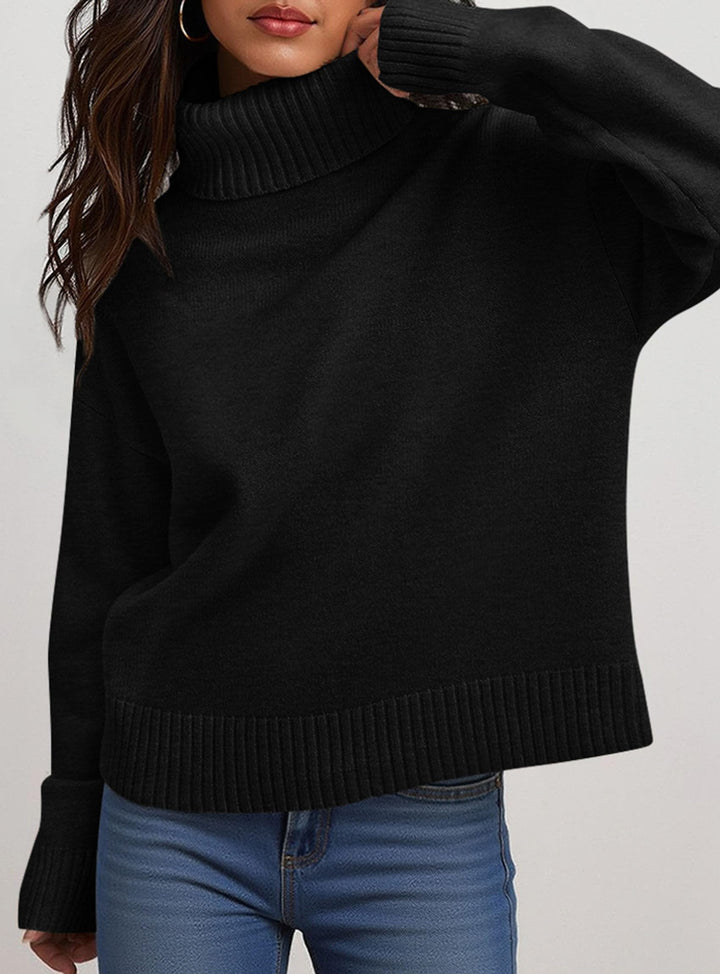 PRETTYGARDEN Womens Turtleneck Long Sleeve Sweater Fall Trendy Loose Fit Casual Tops Chunky Knit Pullover Sweaters