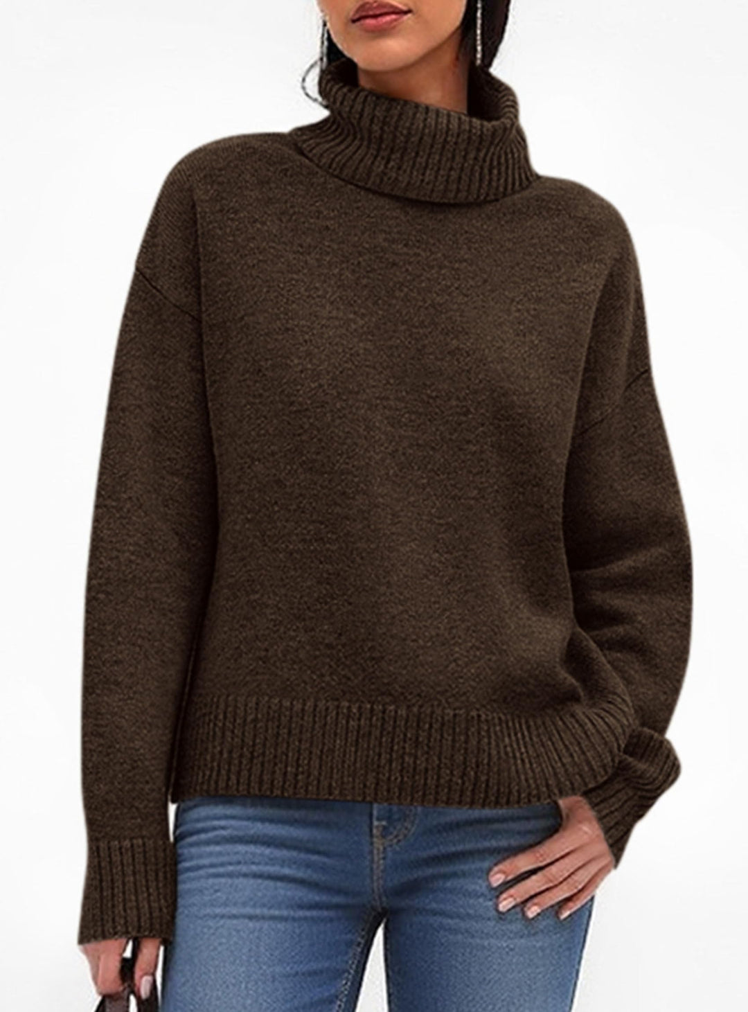 PRETTYGARDEN Womens Turtleneck Long Sleeve Sweater Fall Trendy Loose Fit Casual Tops Chunky Knit Pullover Sweaters