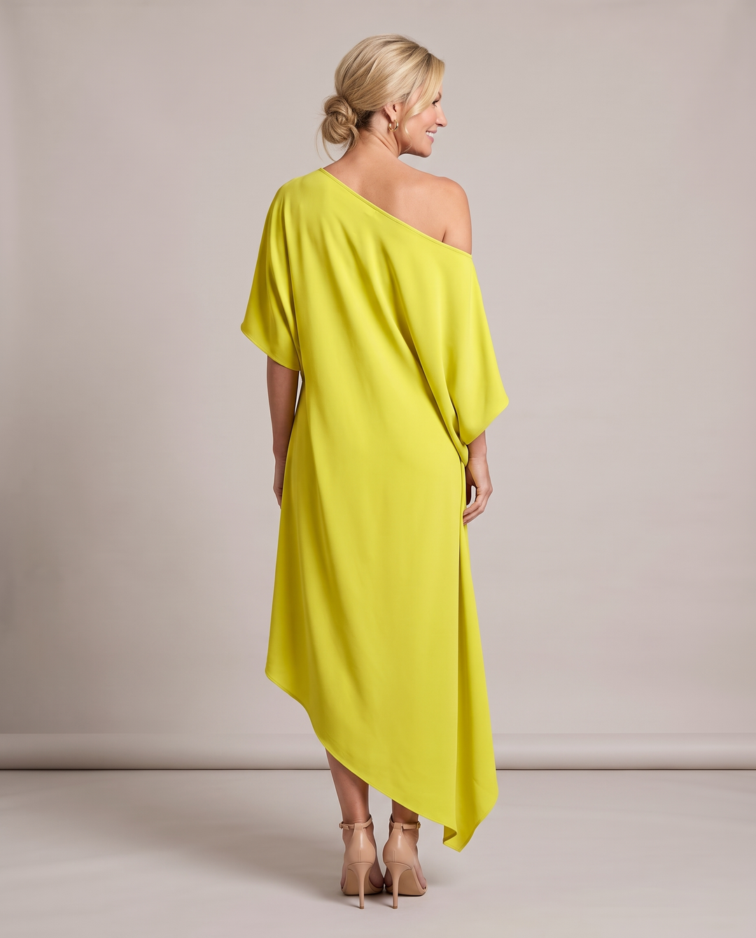 Asymmetric Wedding Guest Midi Dress