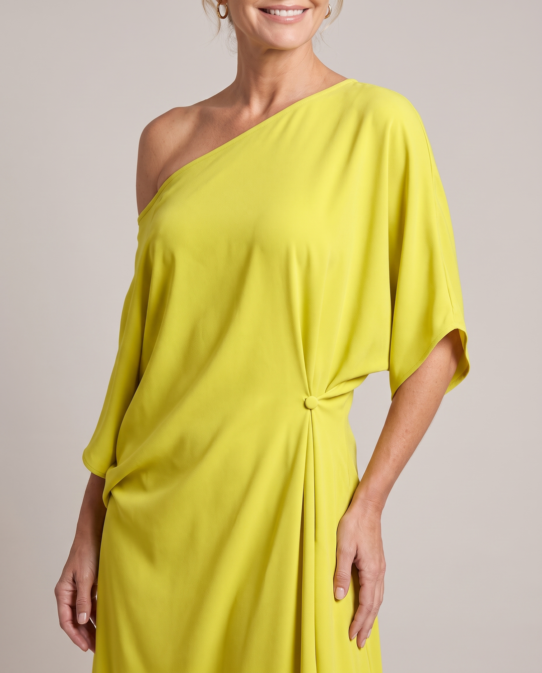 Asymmetric Wedding Guest Midi Dress