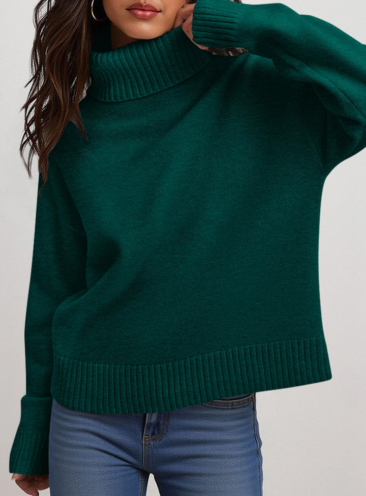 PRETTYGARDEN Womens Turtleneck Long Sleeve Sweater Fall Trendy Loose Fit Casual Tops Chunky Knit Pullover Sweaters