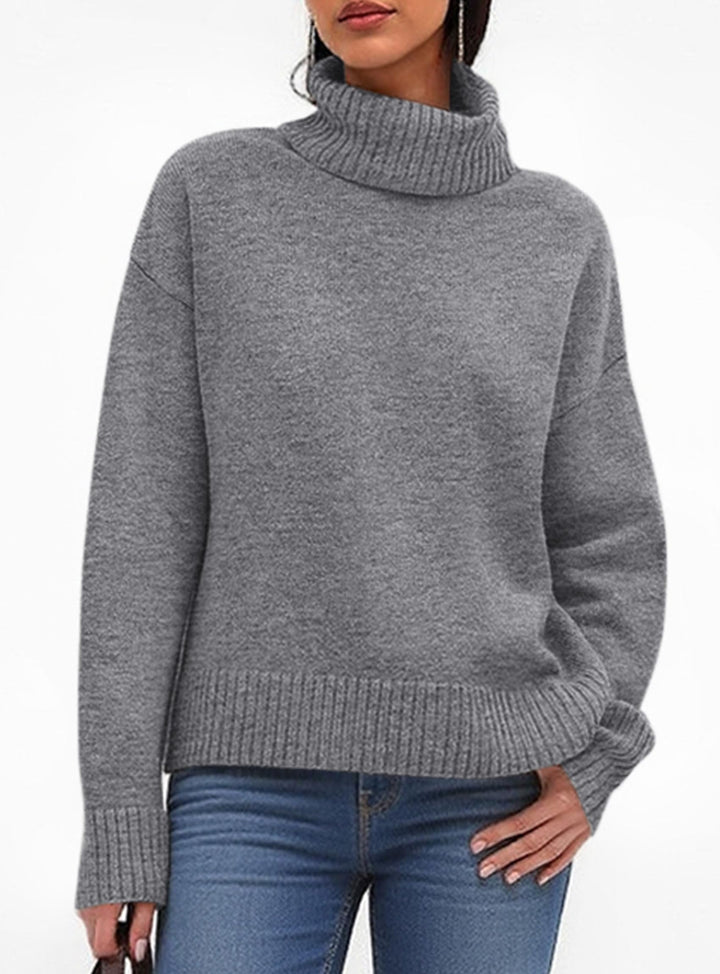 PRETTYGARDEN Womens Turtleneck Long Sleeve Sweater Fall Trendy Loose Fit Casual Tops Chunky Knit Pullover Sweaters