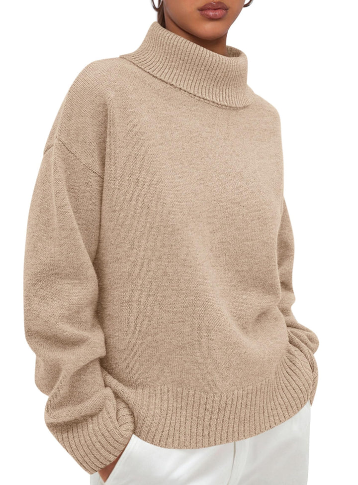 PRETTYGARDEN Womens Turtleneck Long Sleeve Sweater Fall Trendy Loose Fit Casual Tops Chunky Knit Pullover Sweaters