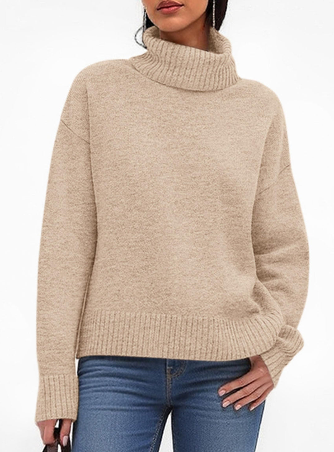 PRETTYGARDEN Womens Turtleneck Long Sleeve Sweater Fall Trendy Loose Fit Casual Tops Chunky Knit Pullover Sweaters