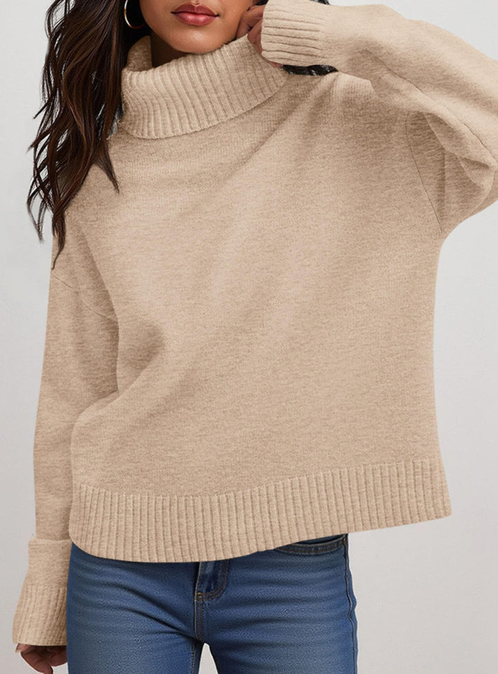 PRETTYGARDEN Womens Turtleneck Long Sleeve Sweater Fall Trendy Loose Fit Casual Tops Chunky Knit Pullover Sweaters