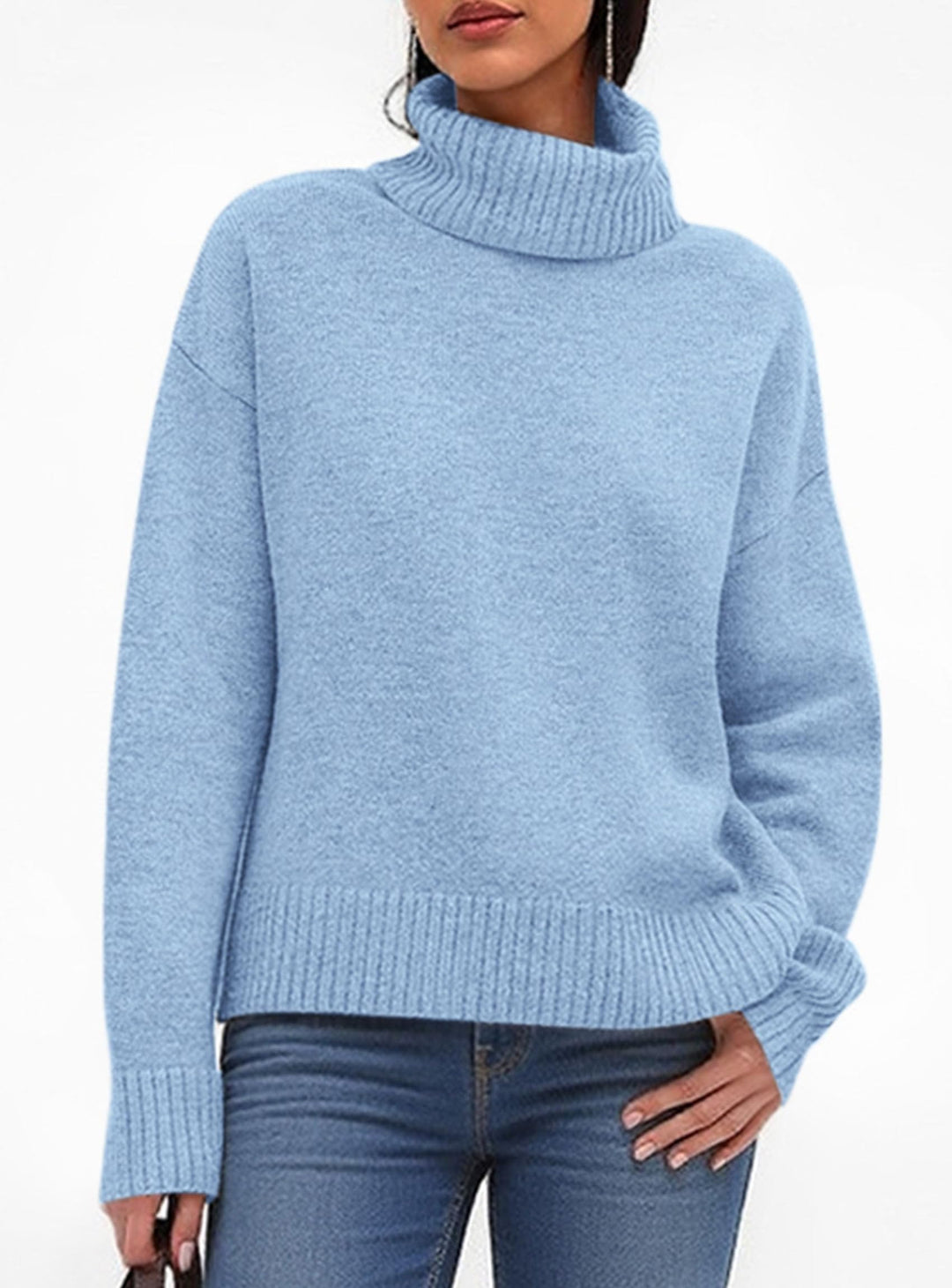 PRETTYGARDEN Womens Turtleneck Long Sleeve Sweater Fall Trendy Loose Fit Casual Tops Chunky Knit Pullover Sweaters