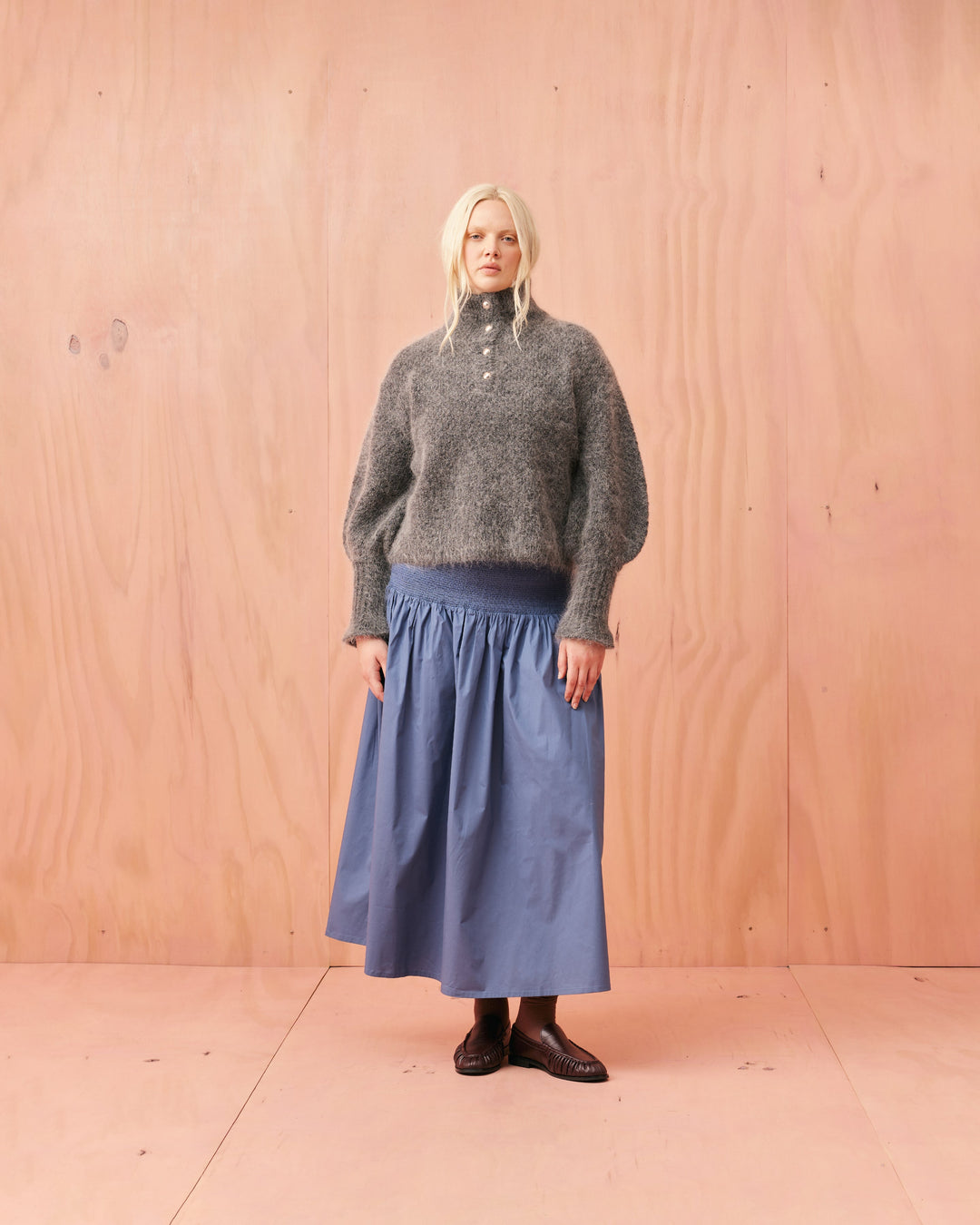 MATILDA HIGH NECK SWEATER CHARCOAL