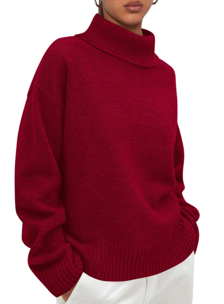 PRETTYGARDEN Womens Turtleneck Long Sleeve Sweater Fall Trendy Loose Fit Casual Tops Chunky Knit Pullover Sweaters