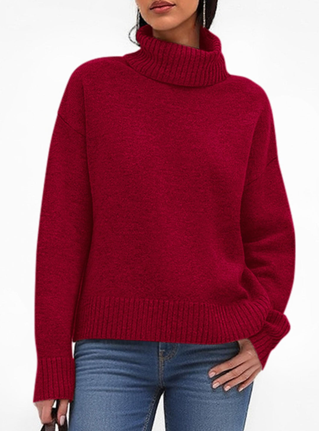 PRETTYGARDEN Womens Turtleneck Long Sleeve Sweater Fall Trendy Loose Fit Casual Tops Chunky Knit Pullover Sweaters
