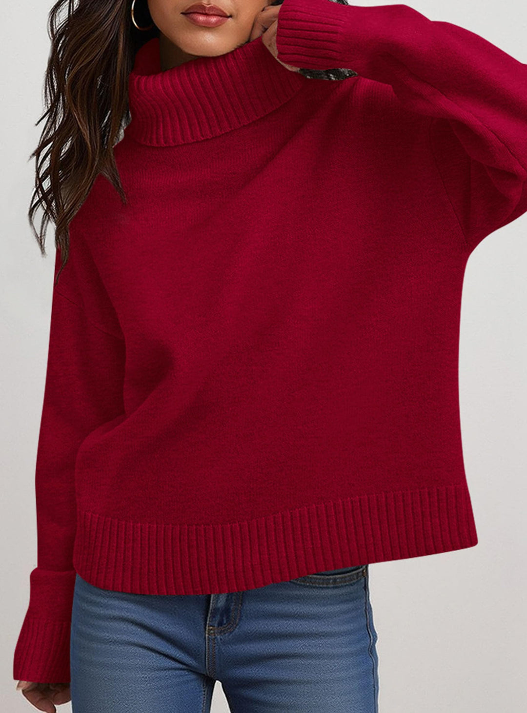 PRETTYGARDEN Womens Turtleneck Long Sleeve Sweater Fall Trendy Loose Fit Casual Tops Chunky Knit Pullover Sweaters