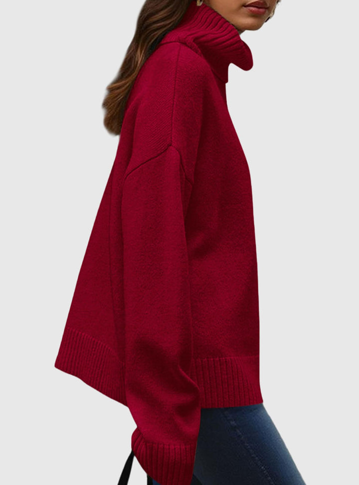 PRETTYGARDEN Womens Turtleneck Long Sleeve Sweater Fall Trendy Loose Fit Casual Tops Chunky Knit Pullover Sweaters