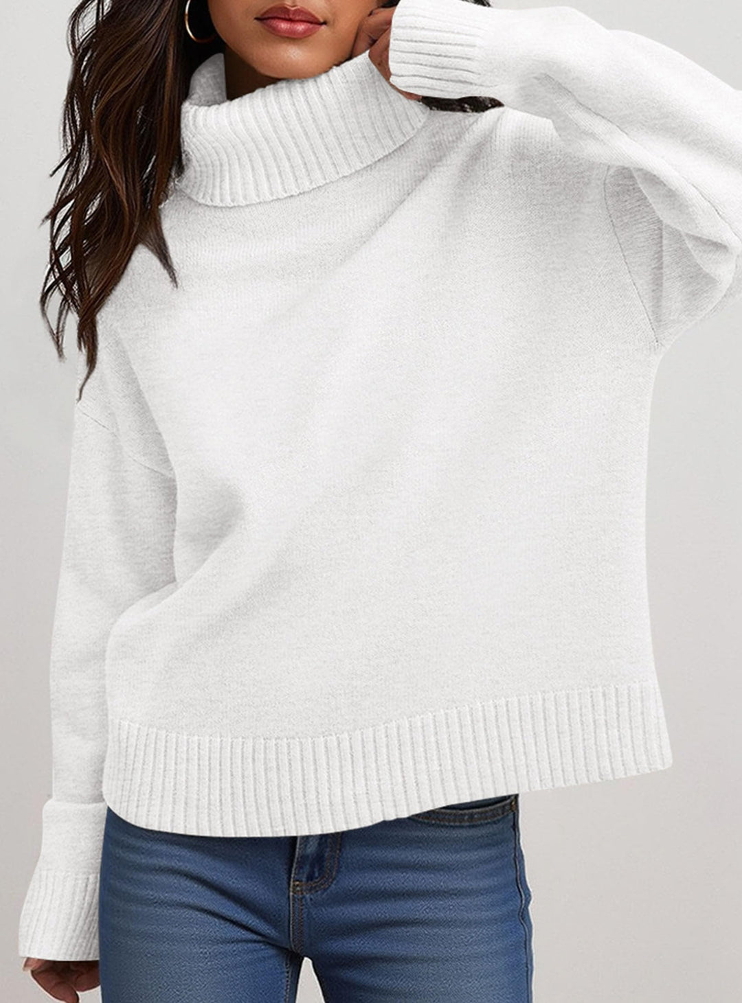 PRETTYGARDEN Womens Turtleneck Long Sleeve Sweater Fall Trendy Loose Fit Casual Tops Chunky Knit Pullover Sweaters