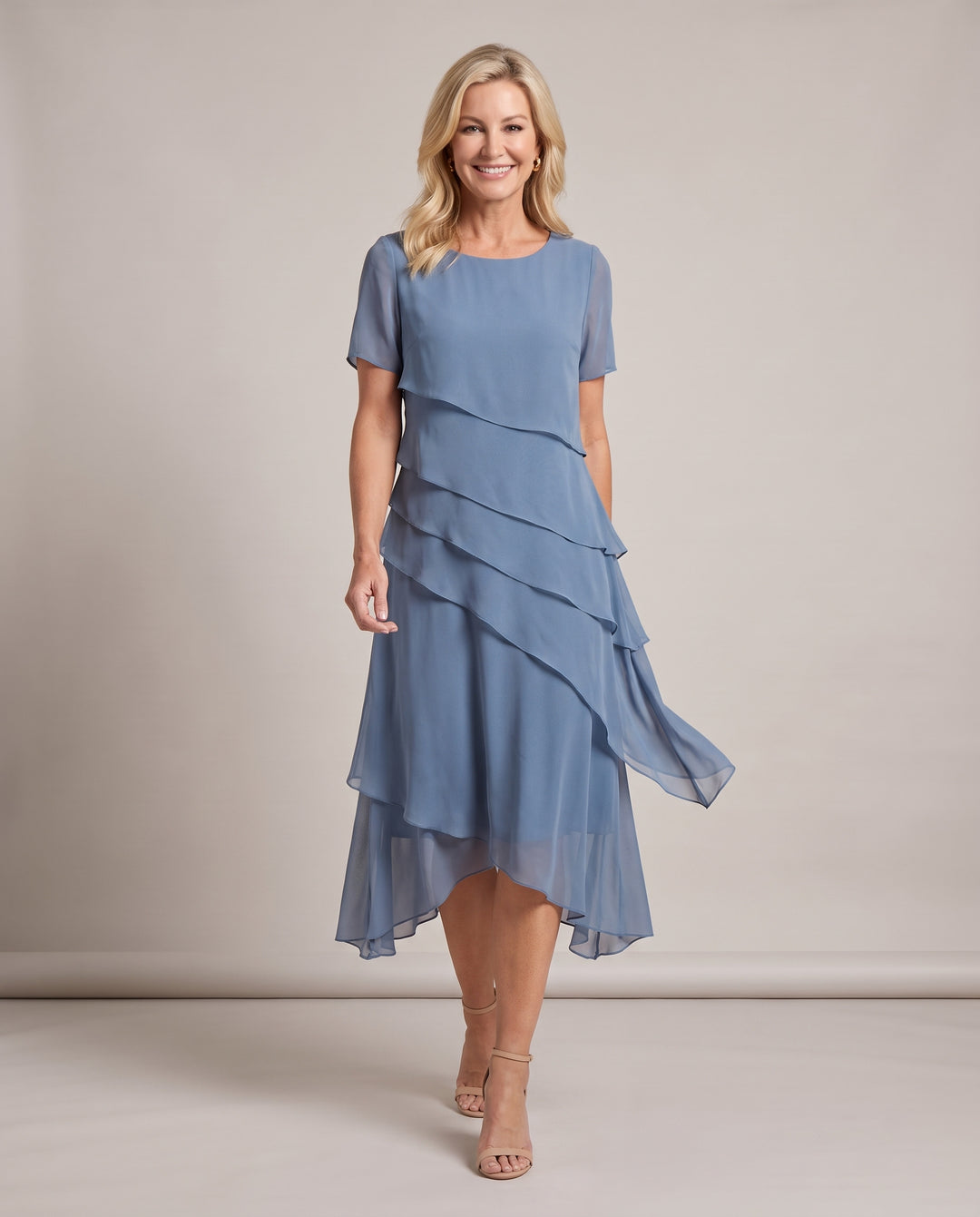 Tiered Chiffon Mother of the Bride Dress