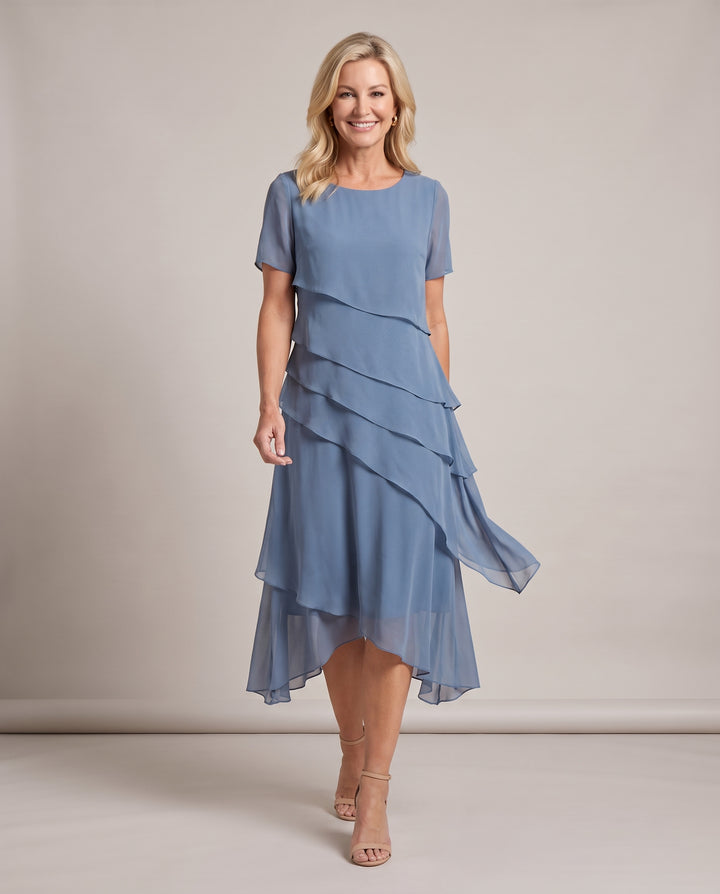 Tiered Chiffon Mother of the Bride Dress