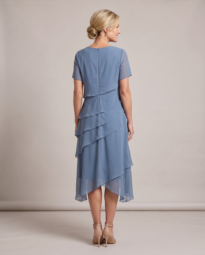 Tiered Chiffon Mother of the Bride Dress
