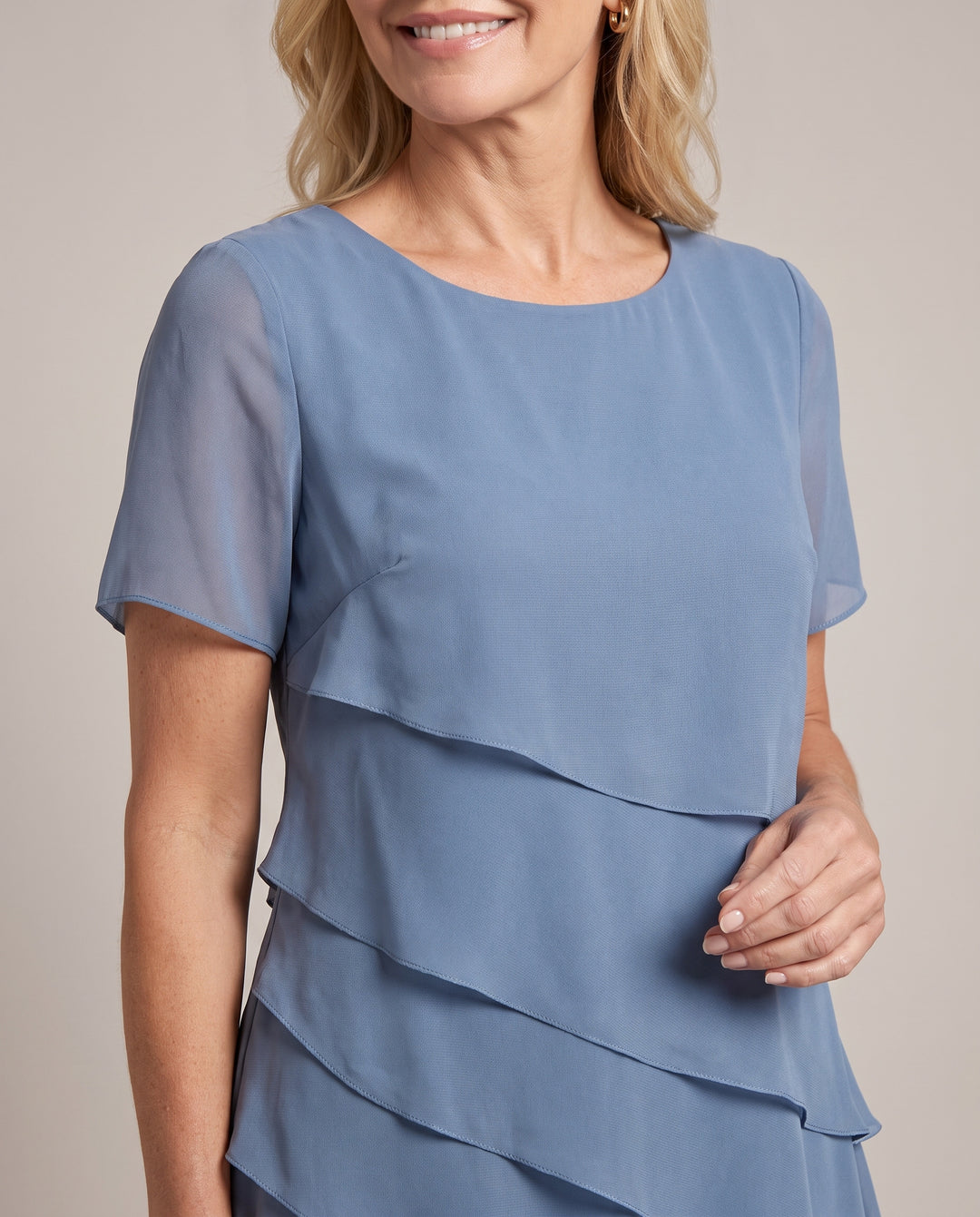 Tiered Chiffon Mother of the Bride Dress