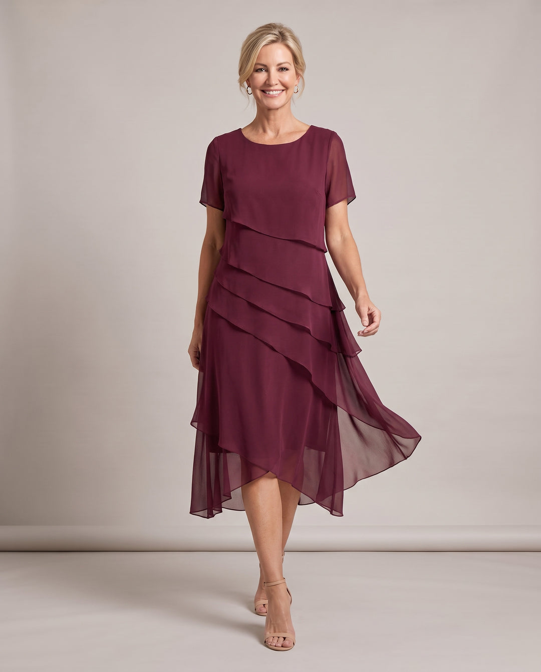 Tiered Chiffon Mother of the Bride Dress