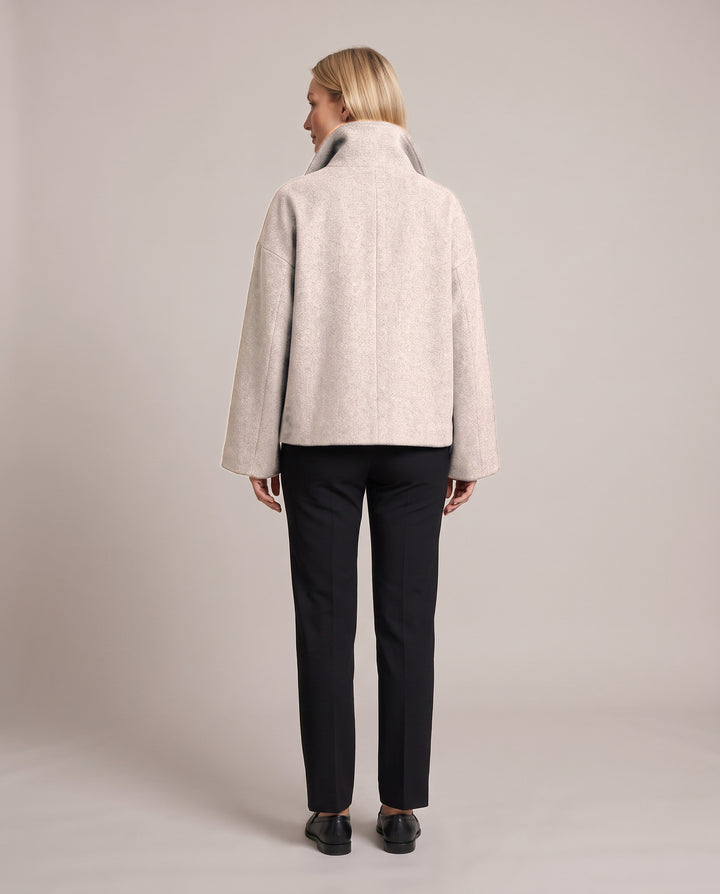 Double Breasted Short Coat with Wide Collar