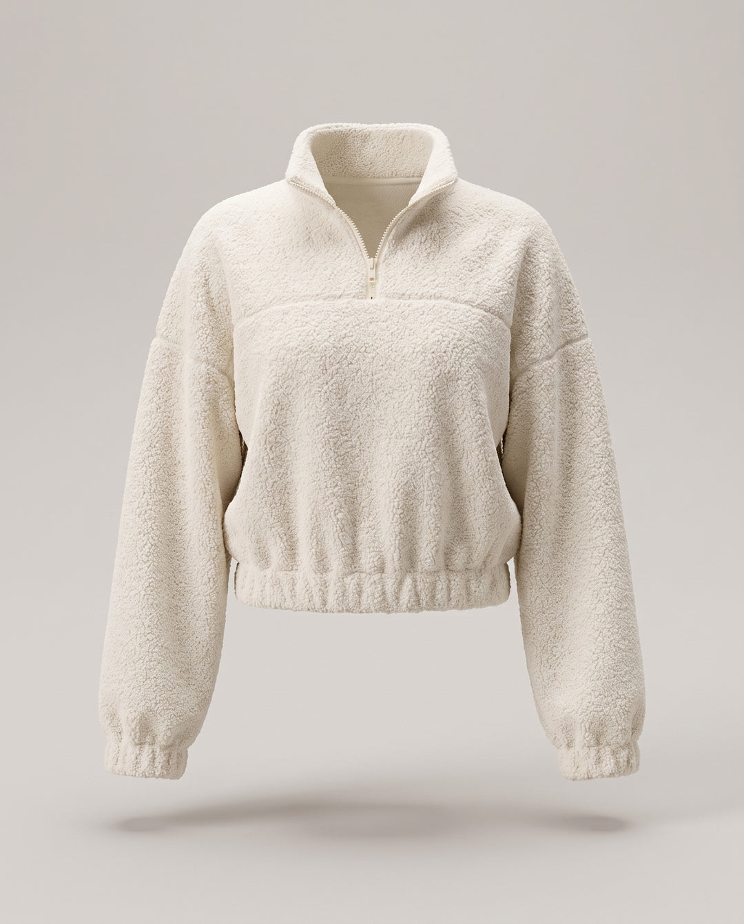 Cream Half Zip Teddy Fleece