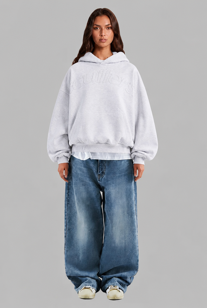 Oversized Hoodie with Embossed Logo - view 4