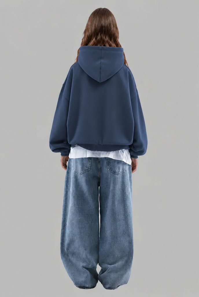 Oversized Hoodie with Embossed Logo - view 3