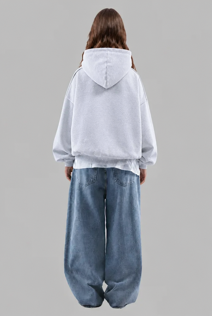 Oversized Hoodie with Embossed Logo - view 6