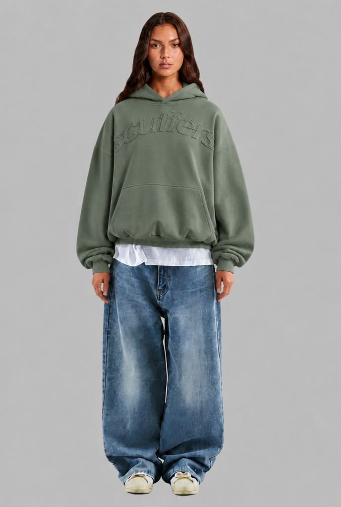 Oversized Hoodie with Embossed Logo - view 10