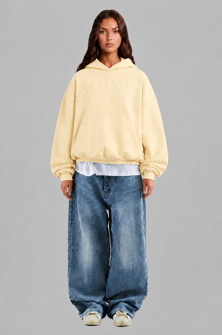 Oversized Hoodie with Embossed Logo - view 7