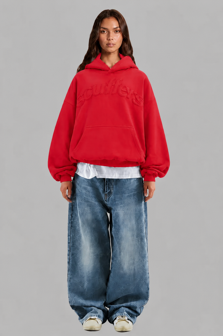 Oversized Hoodie with Embossed Logo - view 13
