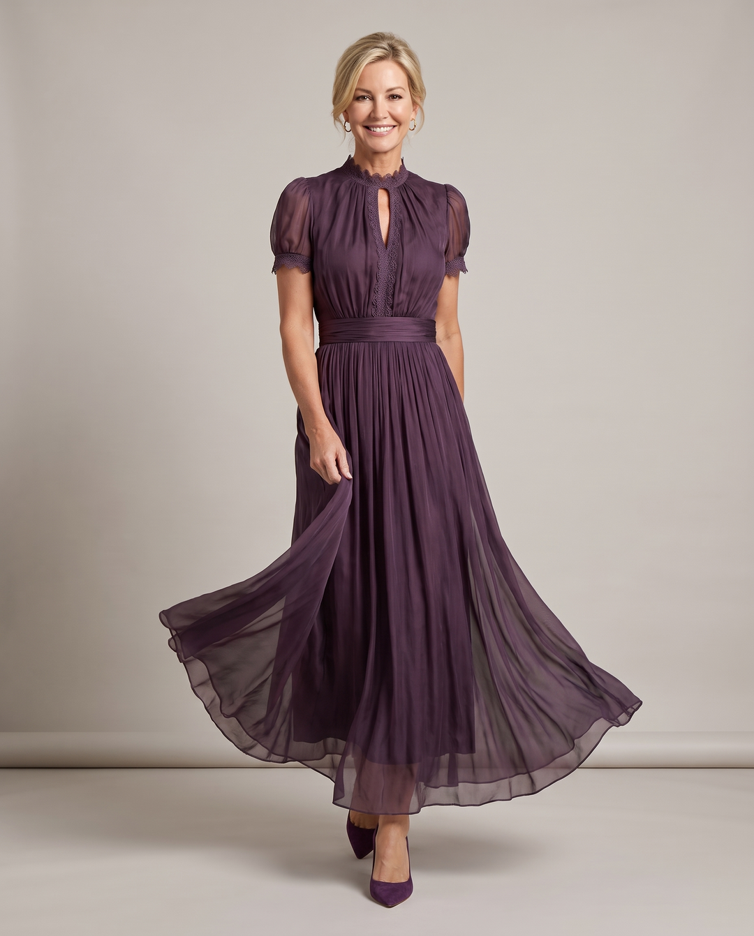 Plum Mother of the Bride Maxi Dress