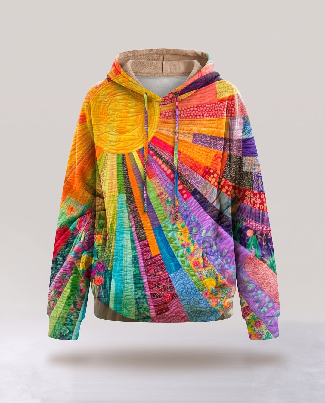 Multicolour Patchwork Hooded Sweater