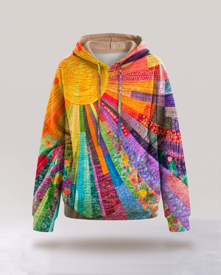 Multicolour Patchwork Hooded Sweater
