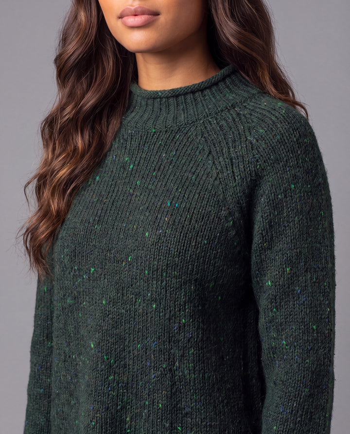 Orla Donegal Wool Sweater | Emerald