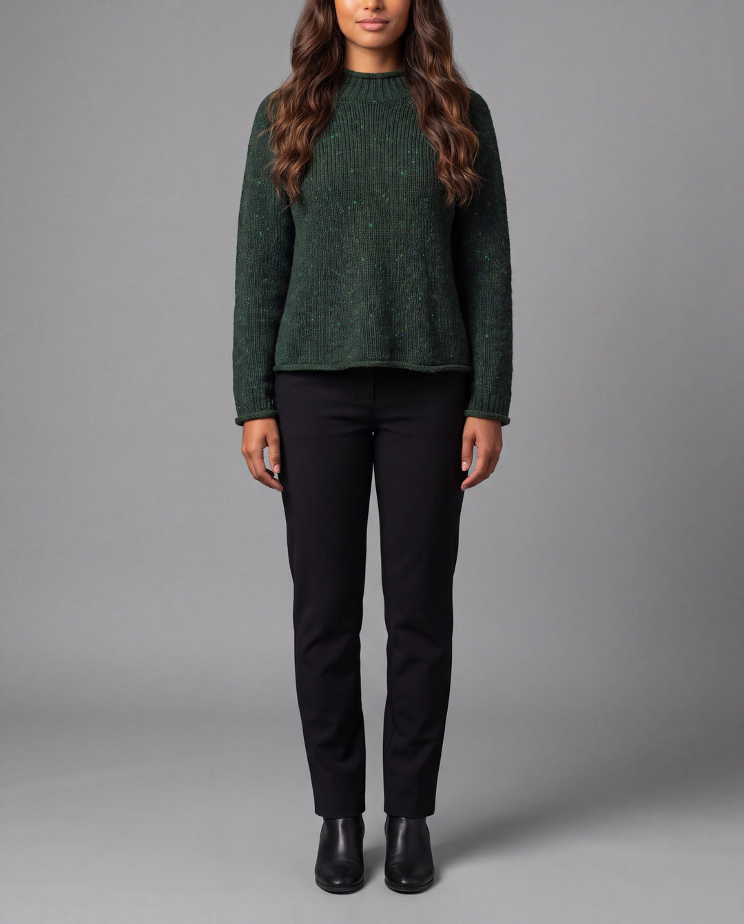Orla Donegal Wool Sweater | Emerald