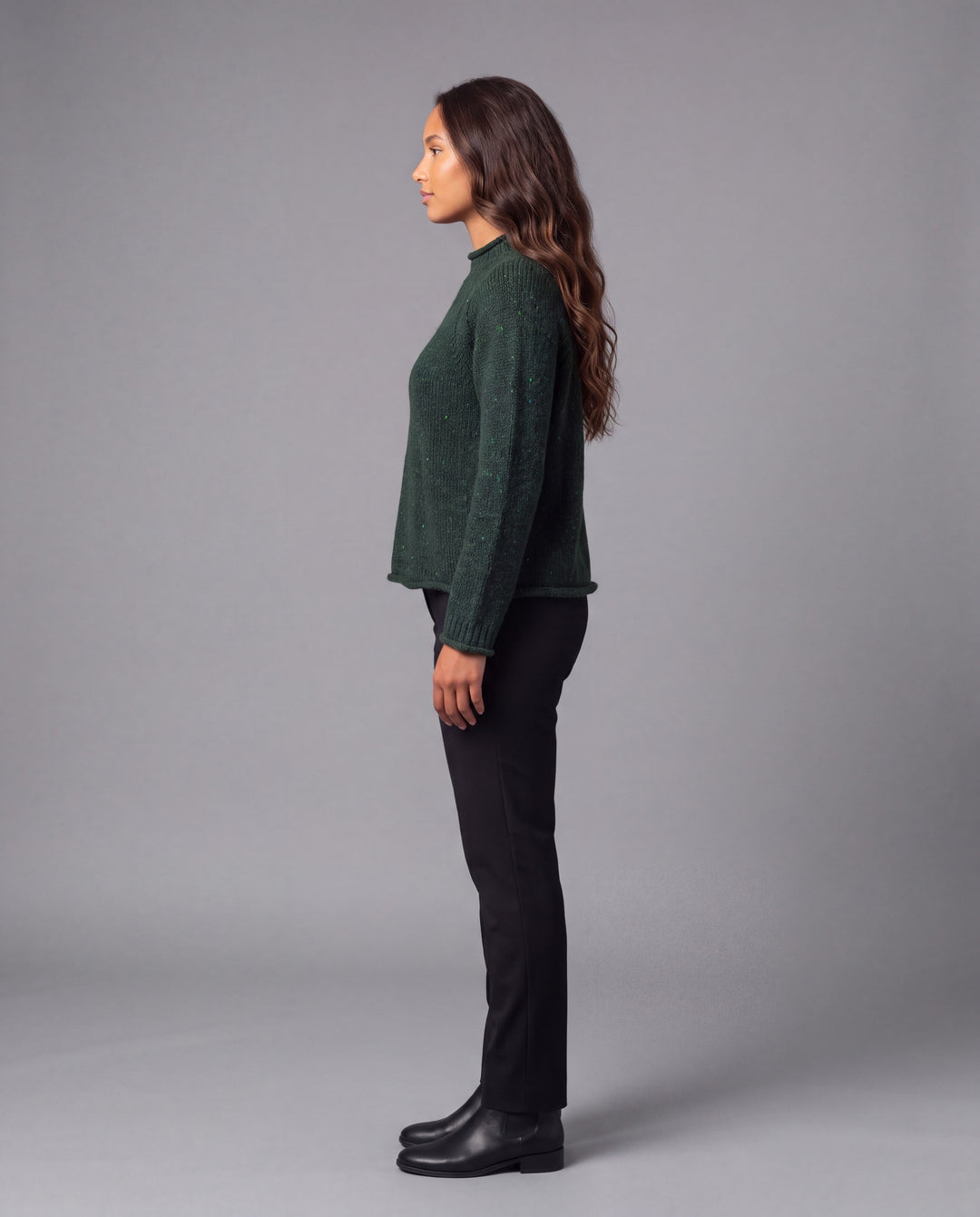 Orla Donegal Wool Sweater | Emerald